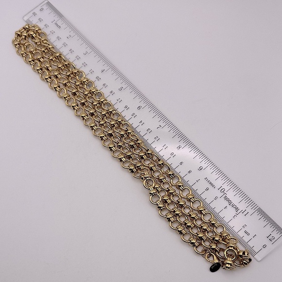 Francesca Visconti 48” Gold Double Love Knot Link Chain Long Necklace w Gift Box - Picture 6 of 8